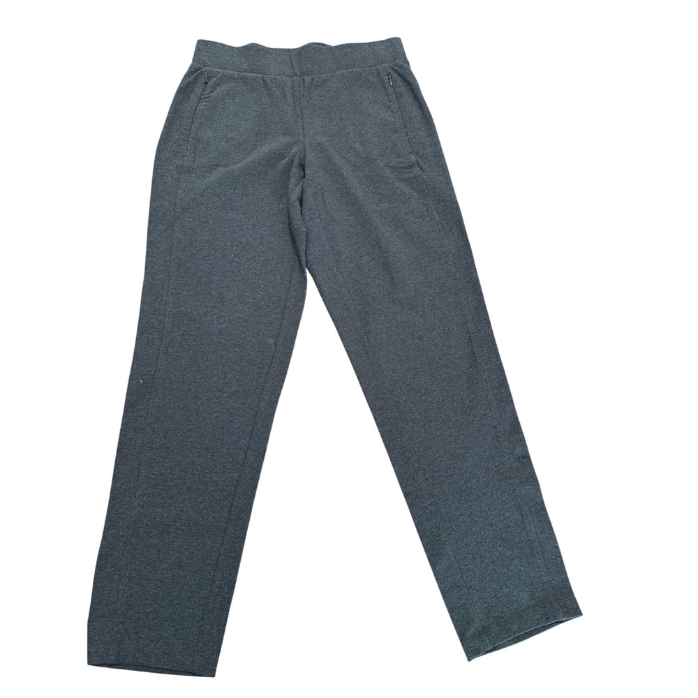 T by Talbots Womens Petite Straight Leg Pants Gray Cotton Blend NWT Athleisure - Picture 2 of 7